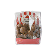 Load image into Gallery viewer, “Holle chocolade Sintfiguurtjes van 500 gram in een transparante verpakking met rode bodem en rood-witte Sintkaart.”

